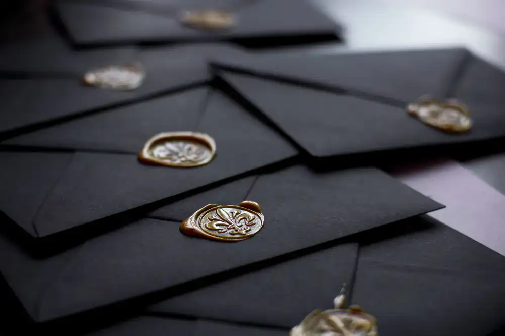 A sealed envelope containing character details